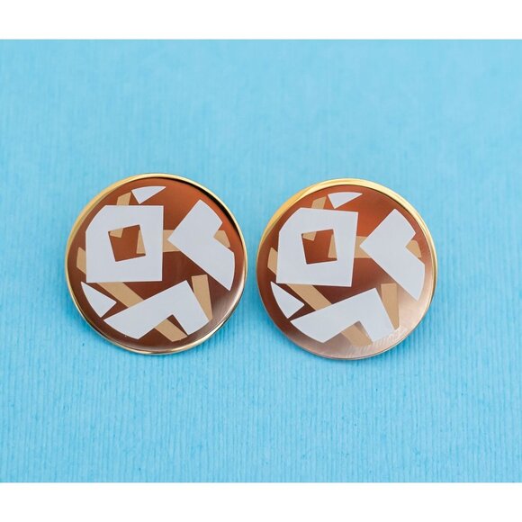 Vintage Fun Geometric Stud Earrings by Avon - N2 - Picture 1 of 3